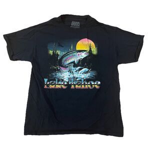 black Westside Originals Lake Tahoe graphic t-shirt Size Large Rainbow Trout
